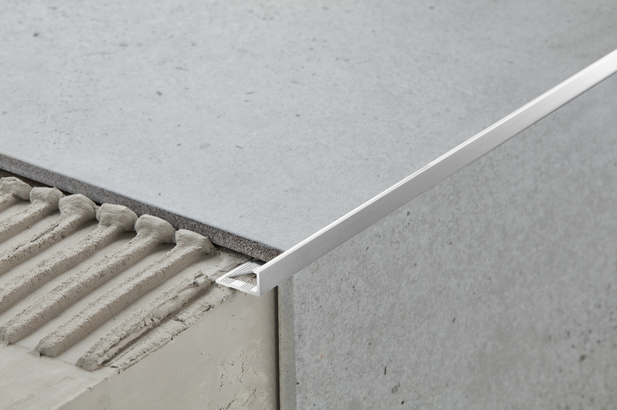 Aluminum corner tile profile 10mm Cezar Silver El-Poler Brushed Gloss 2.50m