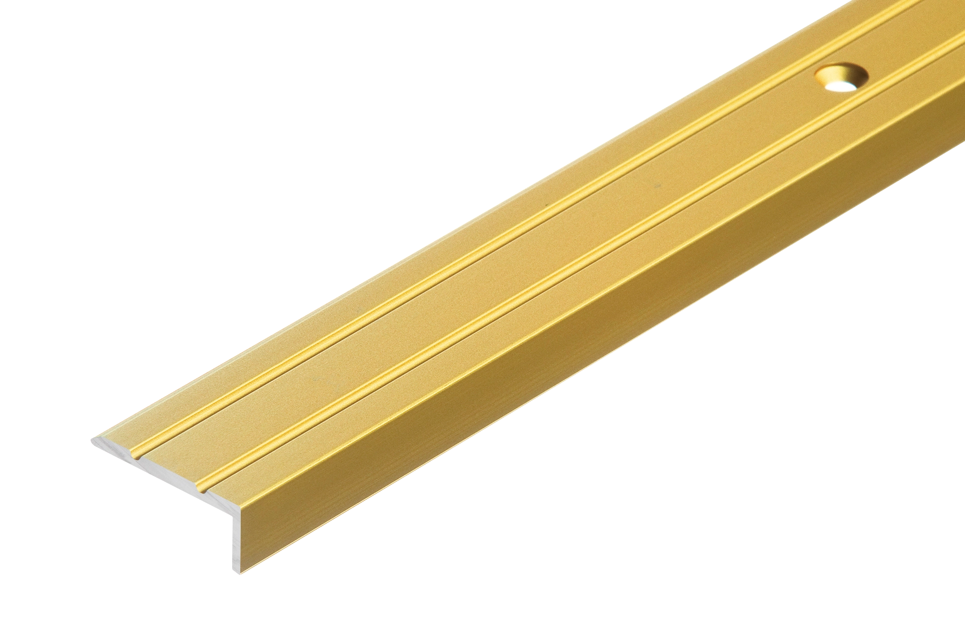 Narrow aluminum stair profile 25x10mm Cezar Gold Matt 2m
