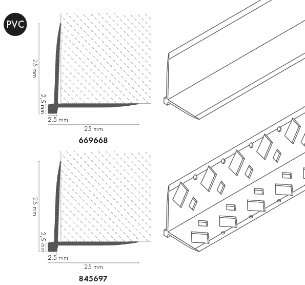 Narożnik do tapet PVC Cezar Biały RAL9003 Mat 2,62m