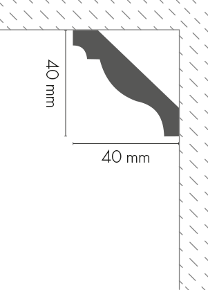 Smooth cornice strip LGG-24 Cezar White 2.40 m