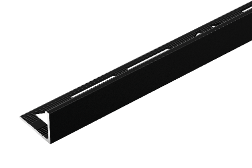 Profil do glazury aluminiowy narożny 10mm Cezar Czarny RAL9005 Połysk 2,50m
