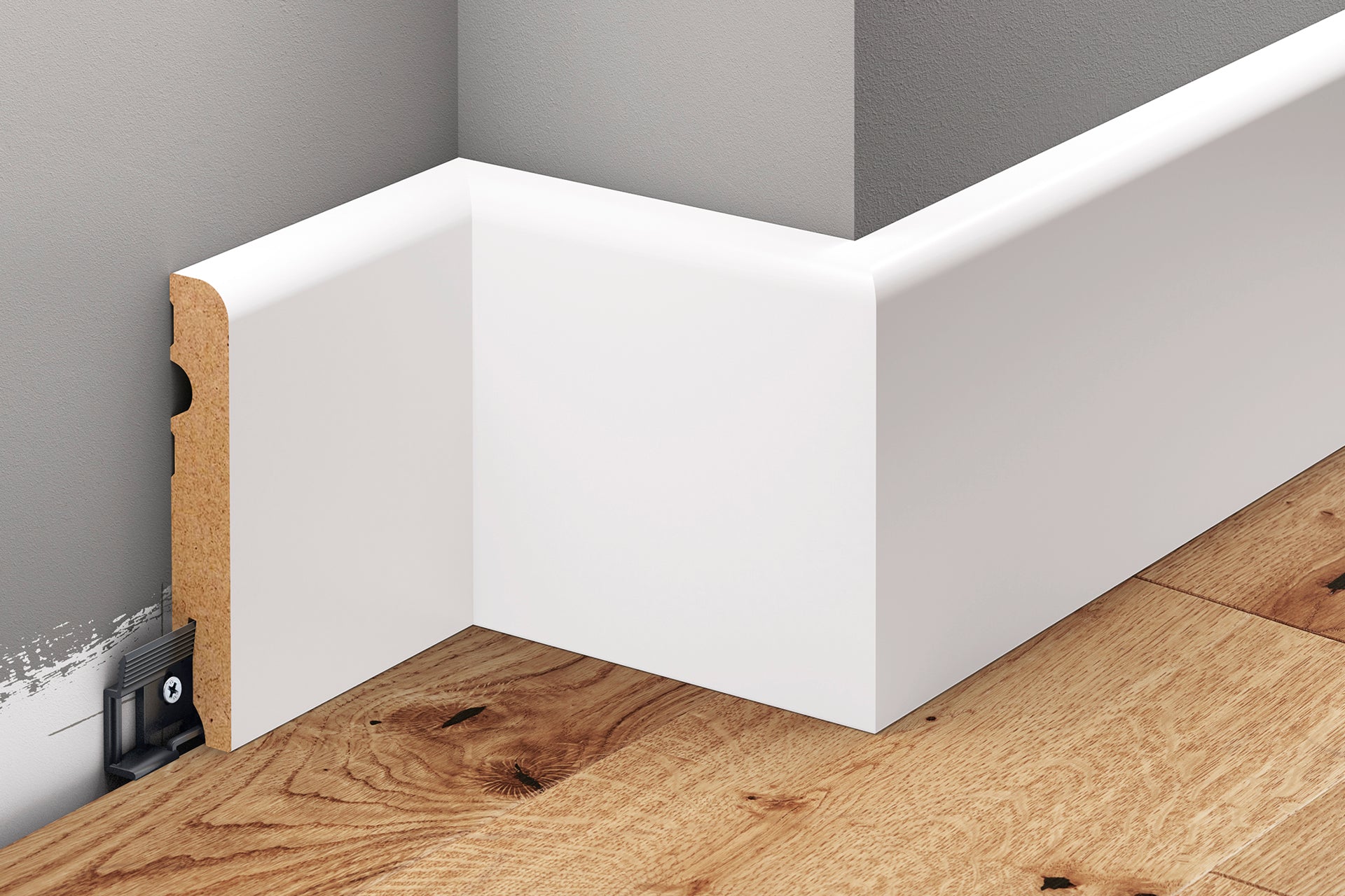 Listwa przypodłogowa MDF zaokrąglona 100x16mm Cezar Biały RAL9003 okleina półmat 2,20m