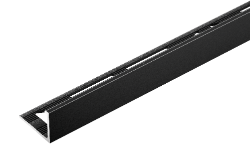 Profil do glazury aluminiowy narożny 8mm Cezar Czarny RAL9005 Mat 2,50m