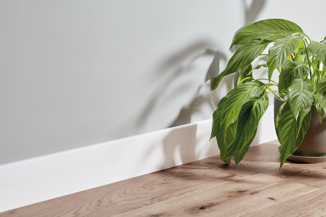 Плинтус LPC-52 100x14 мм, матовый белый, цвет Cezar, длина 2,44 м.