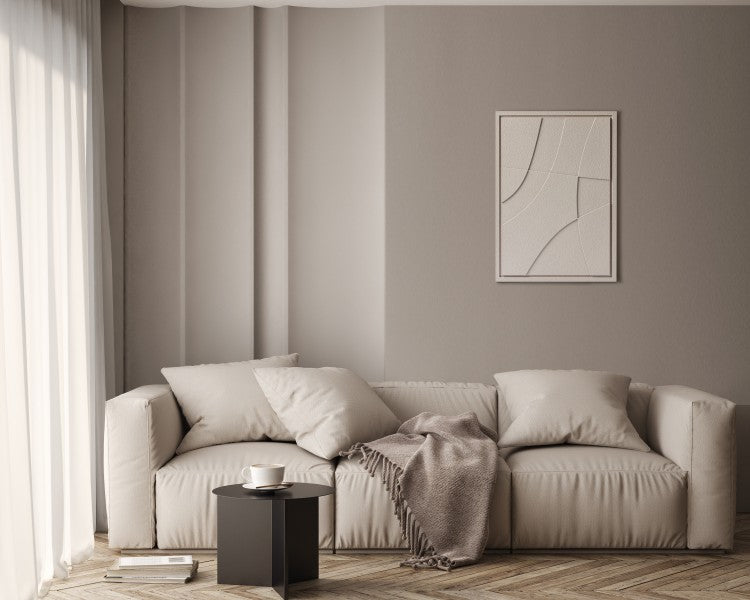 Wall Decor 500x700x18mm ABSTRACT 2 with Milky Grey mount, colored clay