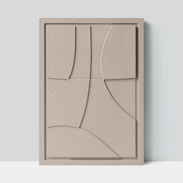 Wall Decor 350x500x18mm ABSTRACT 3 z mocowaniem Almond Beige glinka barwiona