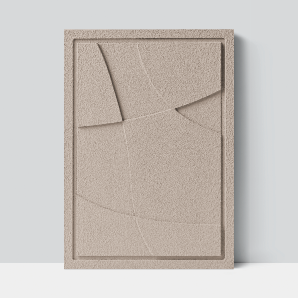 Wall Decor 350x500x18mm ABSTRACT 4 z mocowaniem Almond Beige glinka barwiona