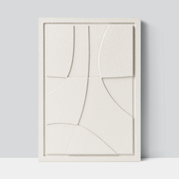 Wall Decor 500x700x18mm ABSTRACT 3 with Bianco mount, colored clay