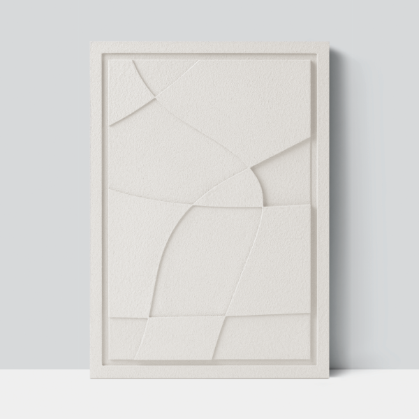 Wall Decor 350x500x18mm ABSTRACT 5 with Bianco mount, colored clay