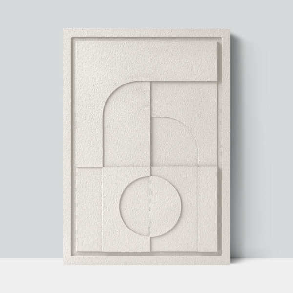 Wall Decor 350x500x18mm GEOMETRIC 5 z mocowaniem Bianco glinka barwiona