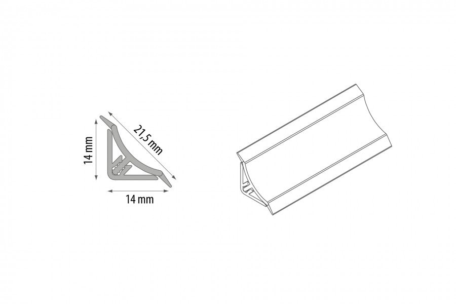 Внешний угловой элемент для узкой вогнутой столешницы BL 22, белый, 10 шт.