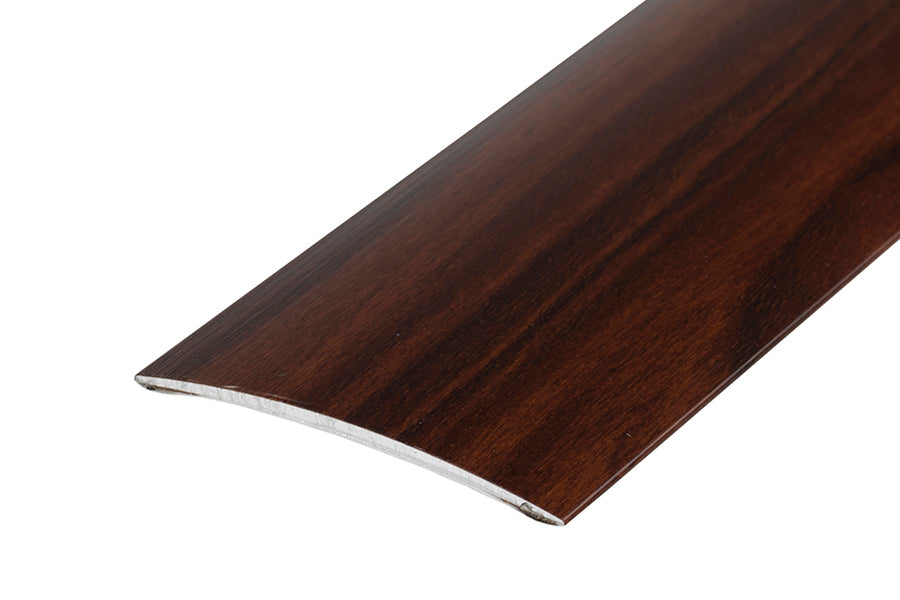 Oval threshold profile glued aluminum laminate 80mm 2m Walnut