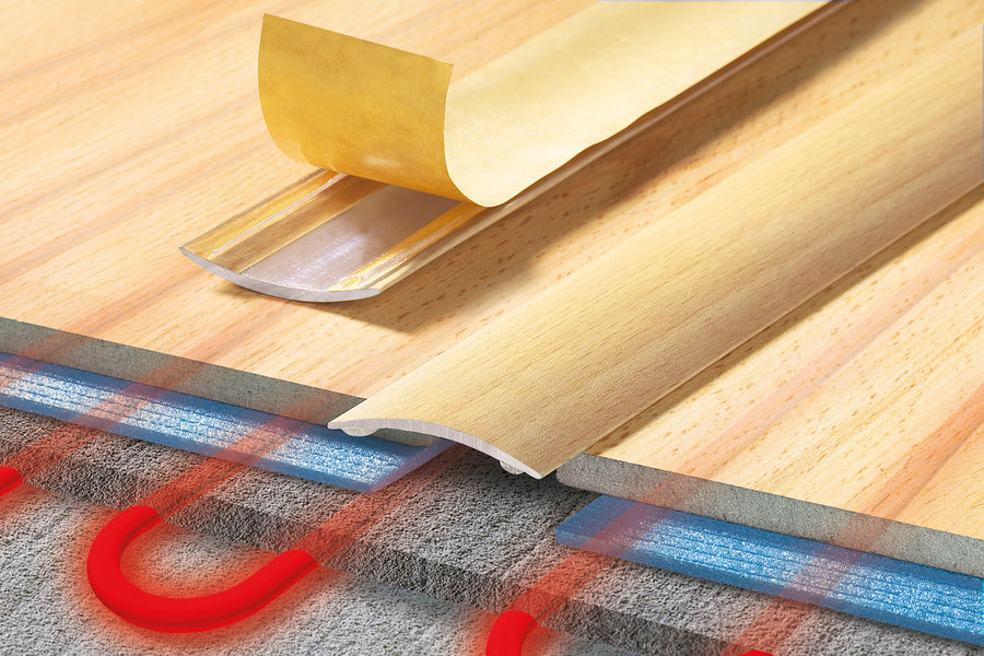 AL protective strip, oval, wide, 40mm, glued, L= 1.80m, Burnt Oak