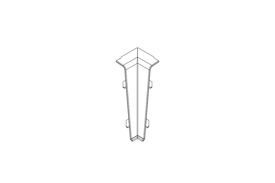 Internal corner for Hi-Line skirting board, matt lemon, 2 pcs.