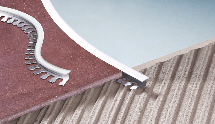 Profil dylatacyjny do glazury do łuków aluminium naturalne 15mm 2,5m Srebrny