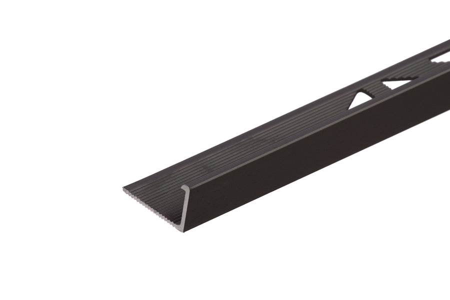 Corner finishing profile for tiles, aluminum, anode, 10mm, 2.5m, brown