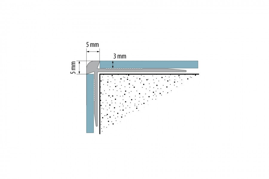 Профиль для кромки лестницы AL LVT для панелей 3 мм 38x25 мм L = 0,90 м, серебристый.