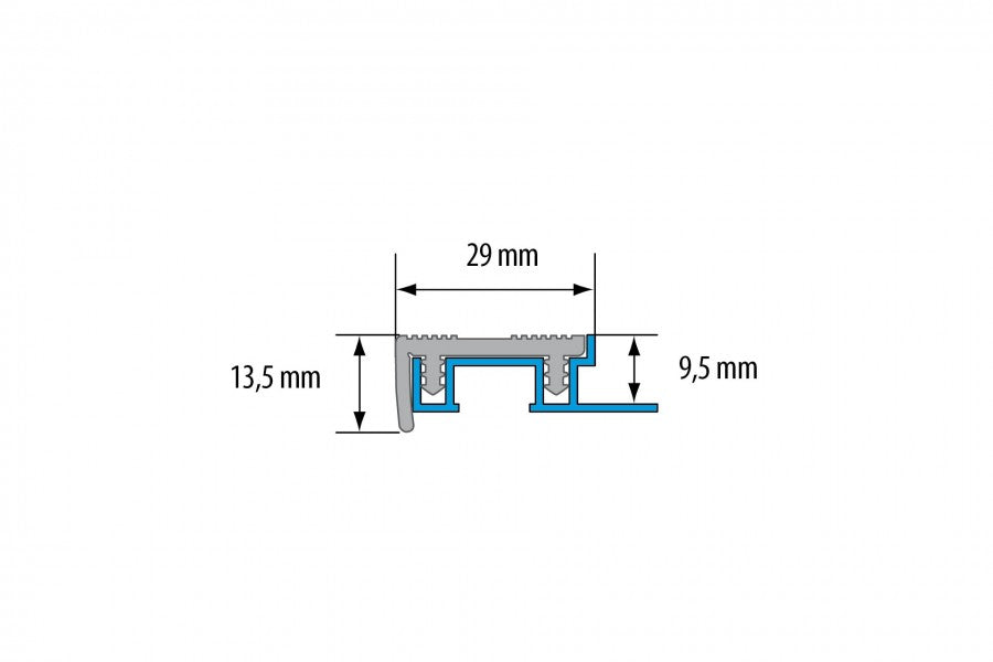 Baza do profilu schodowego PODKŁAD aluminium naturalne 25mm 2,5m Srebrna