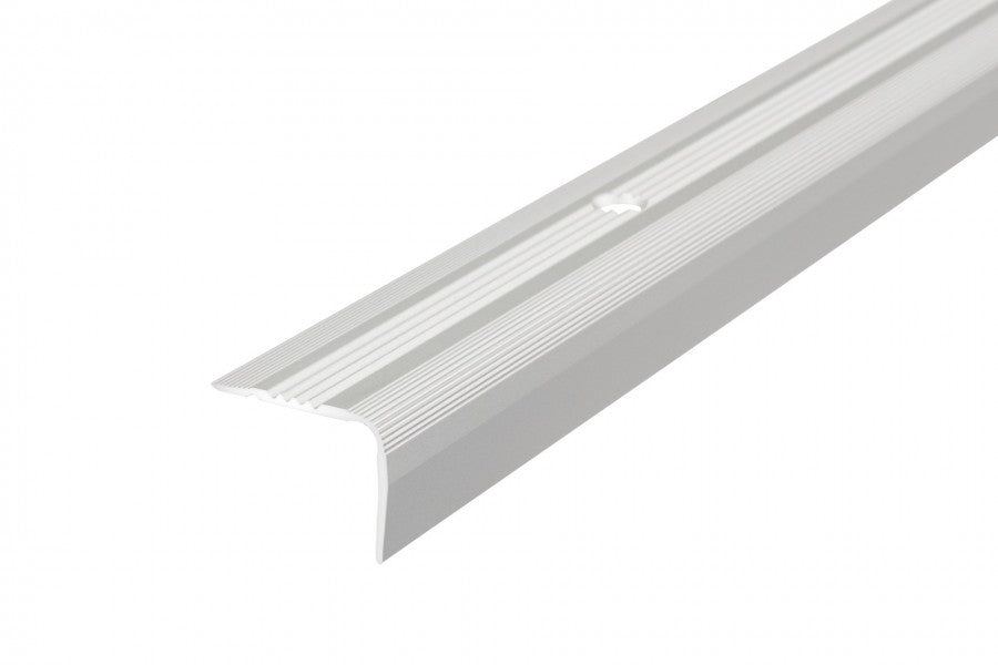 AL grooved stair profile 24x18mm L= 1.10m Silver