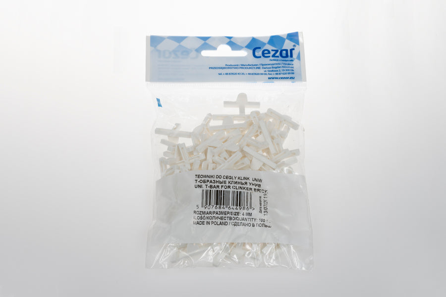 Teowniki do cegły klinkierowej 4mm 100szt.