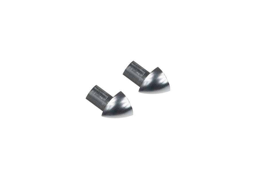 Narożnik zewnętrzny CAPS do profilu krawędziowego owalnego aluminium anoda poler 8mm Srebrny 2szt.