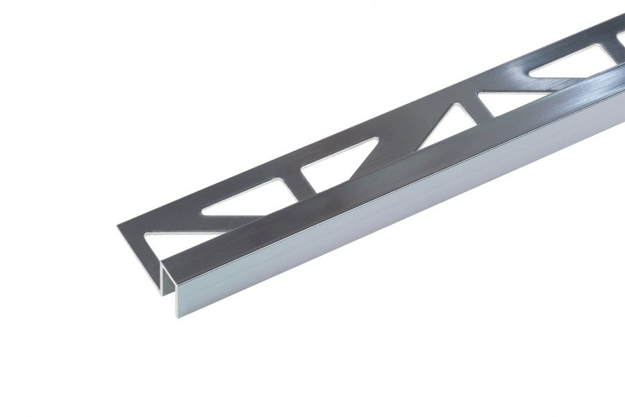 Square edge profile for tiles, aluminum, anode, polished, 11x12mm, 2.5m, Opal