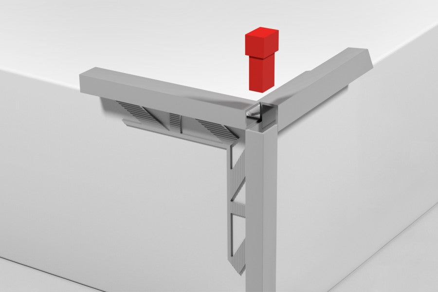 Narożnik zewnętrzny CAPS do profilu kraw. kwadr. aluminium anoda poler 10x8mm Srebrny 2szt.