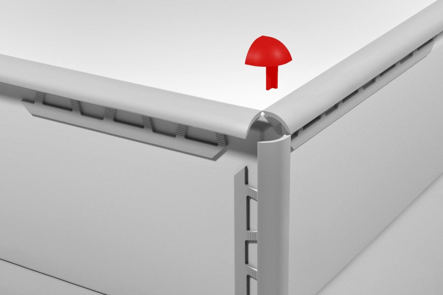 Narożnik CAPS do profilu zewętrznego do glazury 10mm Biały Zimny 2szt.