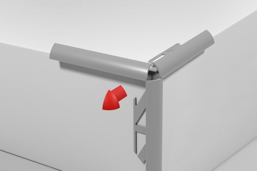 Narożnik zewnętrzny CAPS do profilu krawędziowego owalnego aluminium anoda 10mm Srebrny 2szt.