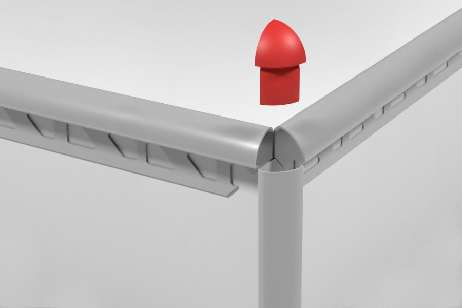 Narożnik zewnętrzny CAPS do profilu krawędziowego owalnego SN szczotkowana 10mm Srebrny 2szt.