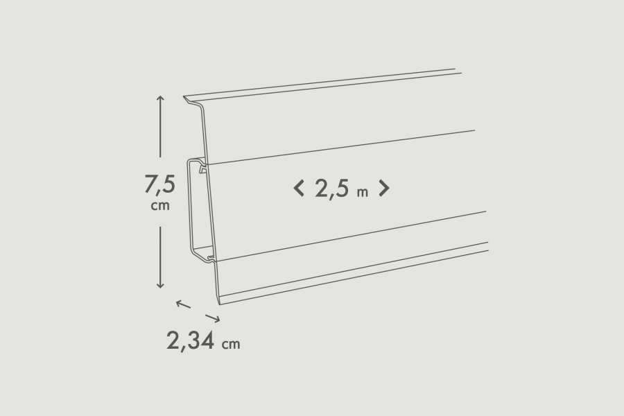 Listwa przypodłogowa Hi-Line PVC mat 75mm 2,5m Fernandes
