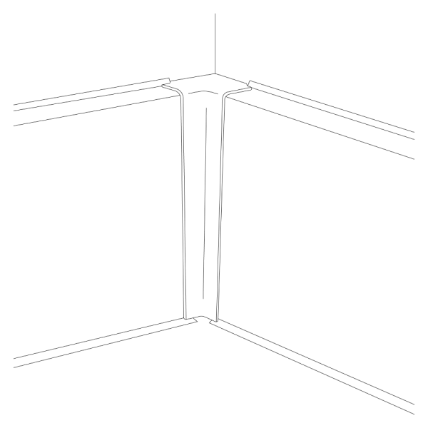 End caps for MASTERLINE strip 17.2x81.5mm internal corner 1 set = 2 pcs Napoli Mat