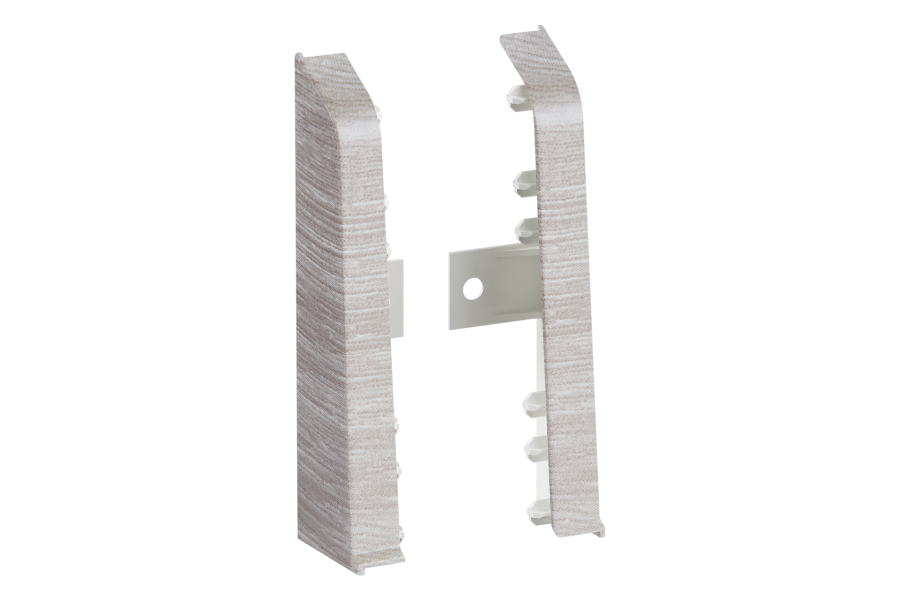 SOFTline skirting board end caps 22.5x75mm 1 pack = 10 sets (L+P) = 20 pcs Santiago Ash matt