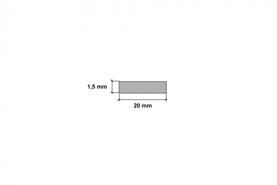 PVC flat bar shape 20x1.5mm glued 2.75m white