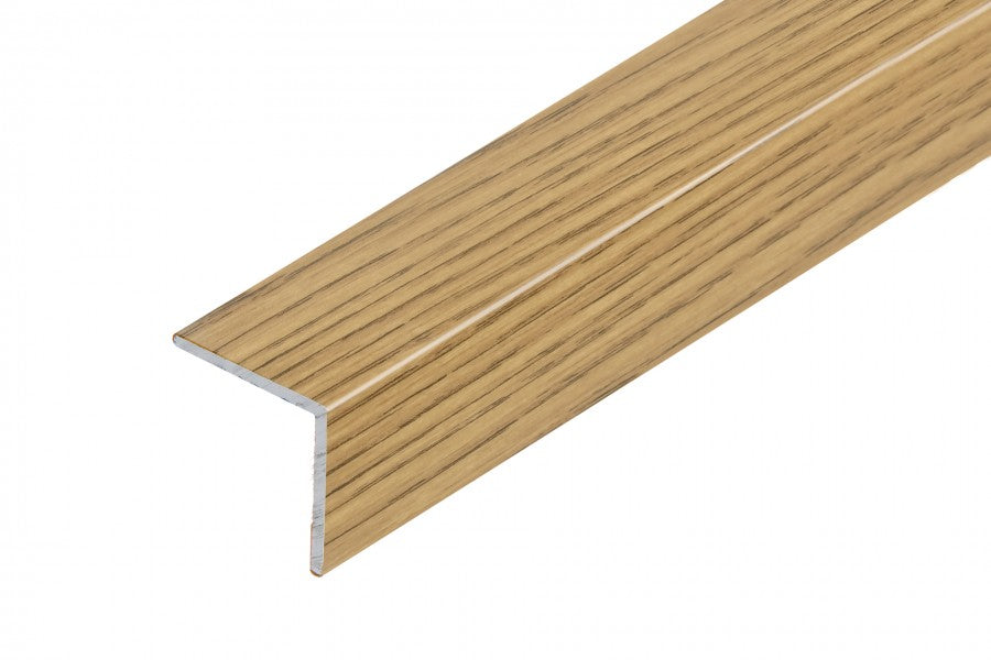 Corner stair profile glued aluminum laminate 20x20mm 1.35m Oak