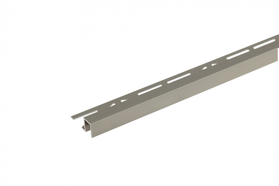 Square edge profile for tiles, aluminum, anode, 9x8mm, 2.5m, Titanium