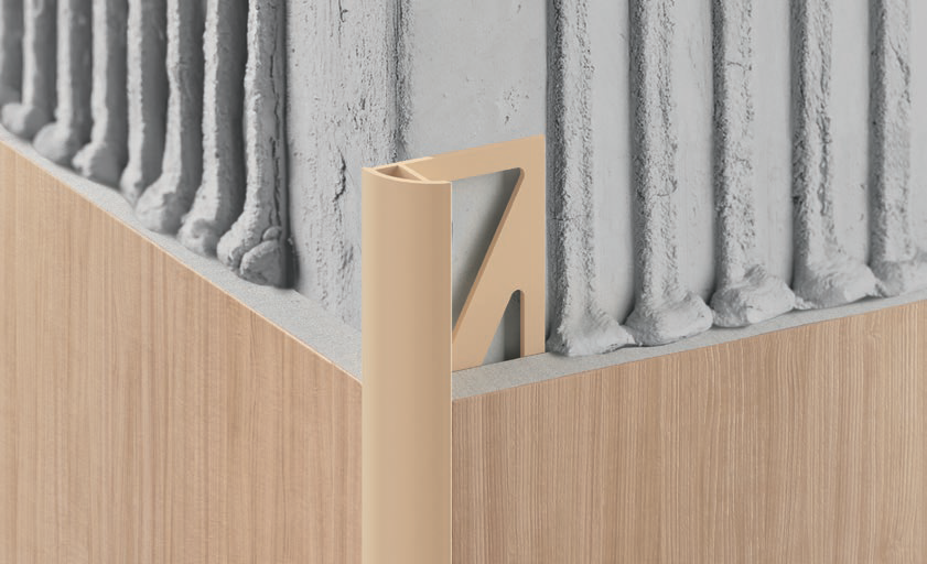 PVC external closed tile profile 8mm L=2.50m Silver