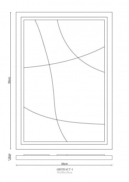 Wall Decor 350x500x18mm ABSTRACT 4 MURSO Bianco