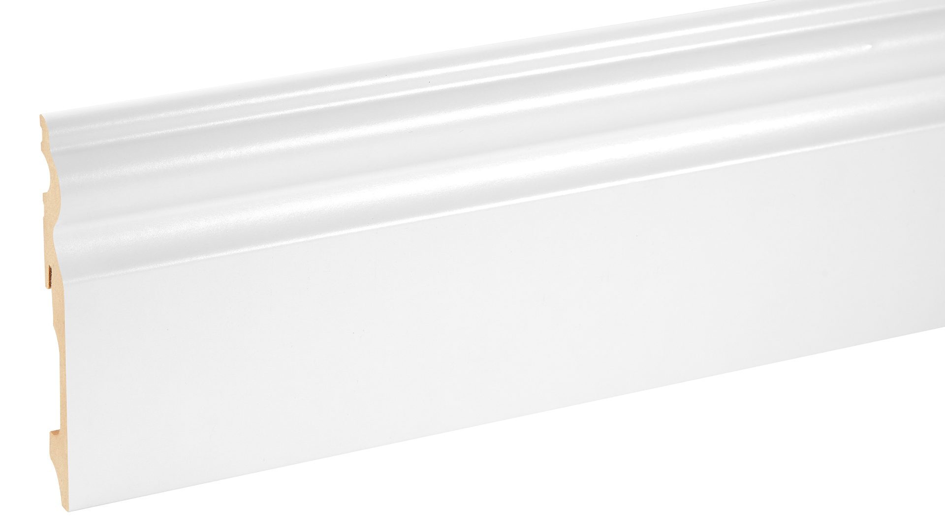 Listwa przypodłogowa dekoracyjna MDF 115x14,5mm Cezar Biały RAL9003 okleina półmat 2,20m