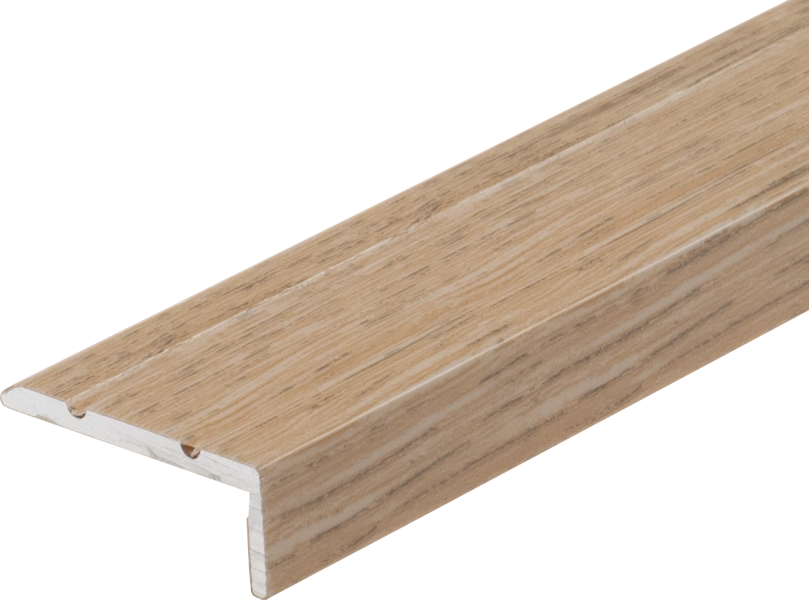 Narrow aluminum stair profile 25x10mm Cezar Light Oak Matte 1.35m