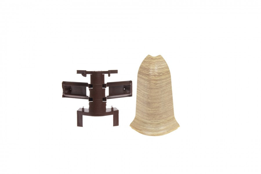 Narożnik zewnętrzny+RAK do listwy przypodłogowej Classic 22x59mm 1kpl=2szt(NZ+RAK) Cezar Dąb Cavalion Mat