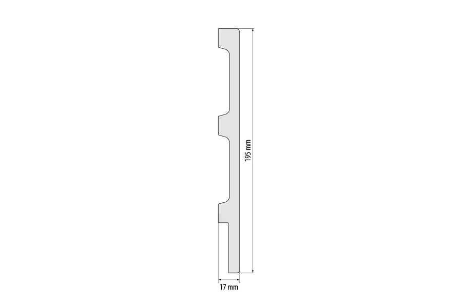Listwa przypodłogowa LPC-39 195x17mm Cezar Biały Mat 2,44m