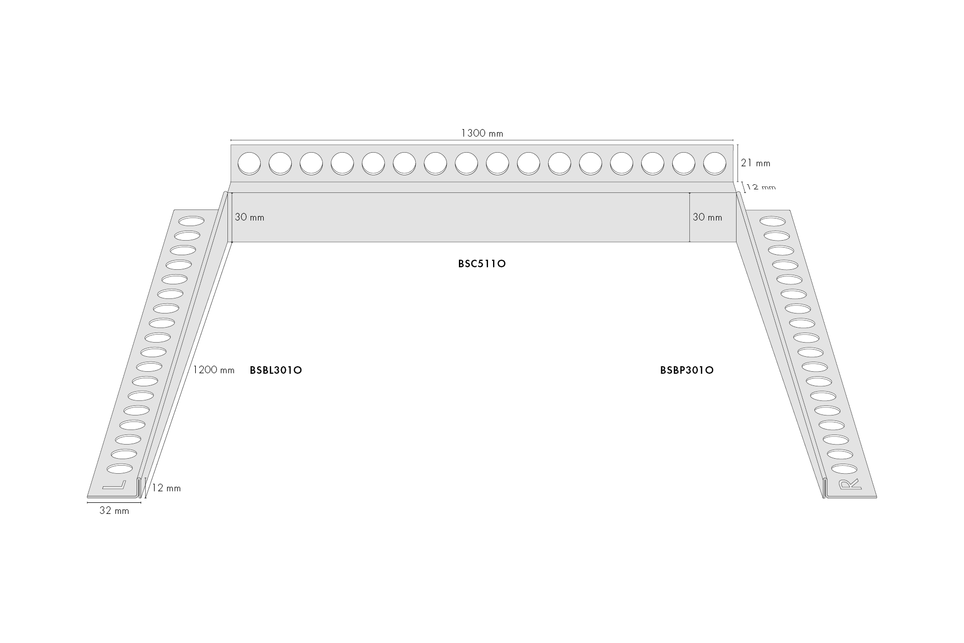 Profil do glazury brodzikowy THERMA LINE spad. boczny prawy 30x1mm Cezar Srebrny połysk 1,2m