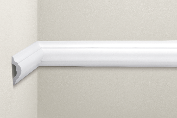 Listwa naścienna gładka LNG-16 Cezar Biały 2,40m