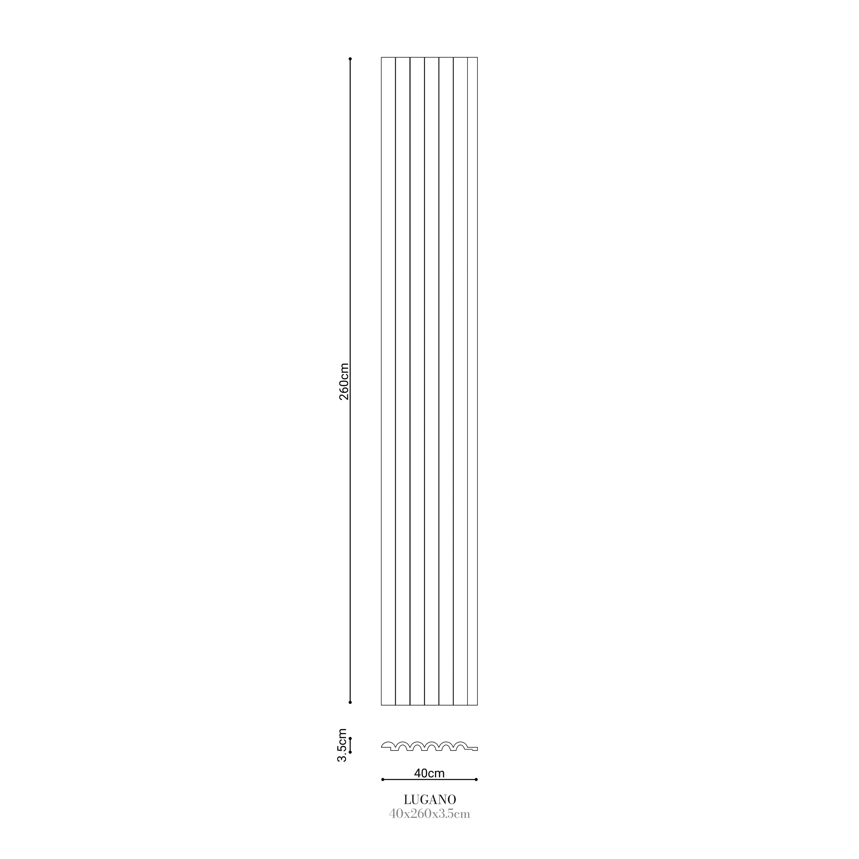 Стеновые панели LUGANO 400x35 мм Cezar, белые матовые, 2,60 м