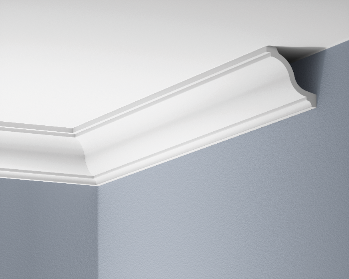 Smooth cornice strip LGG-42 glued Cezar White 2.40 m