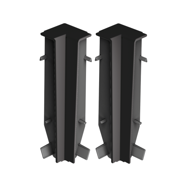 Narożnik wewnętrzny do listwy przypodłogowej MASTERLINE 13x80mm 1kpl=2szt Cezar Czarny RAL9005 Mat