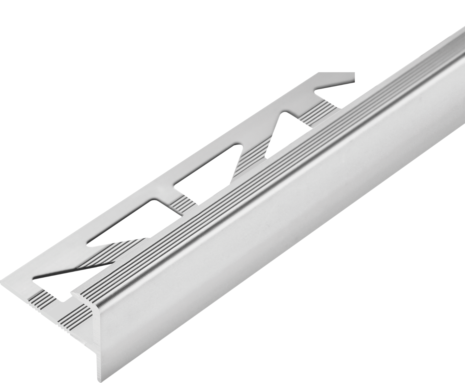 Profil do paneli aluminiowy LVT schodowy CL 5mm 28x14,5x8mm Cezar Srebrny Mat 2,70m