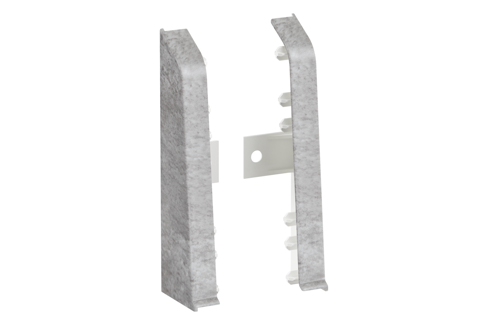 Zaślepki do listwy przypodłogowej Softline Cezar1kpl=2szt(L+P) Goth Clear mat