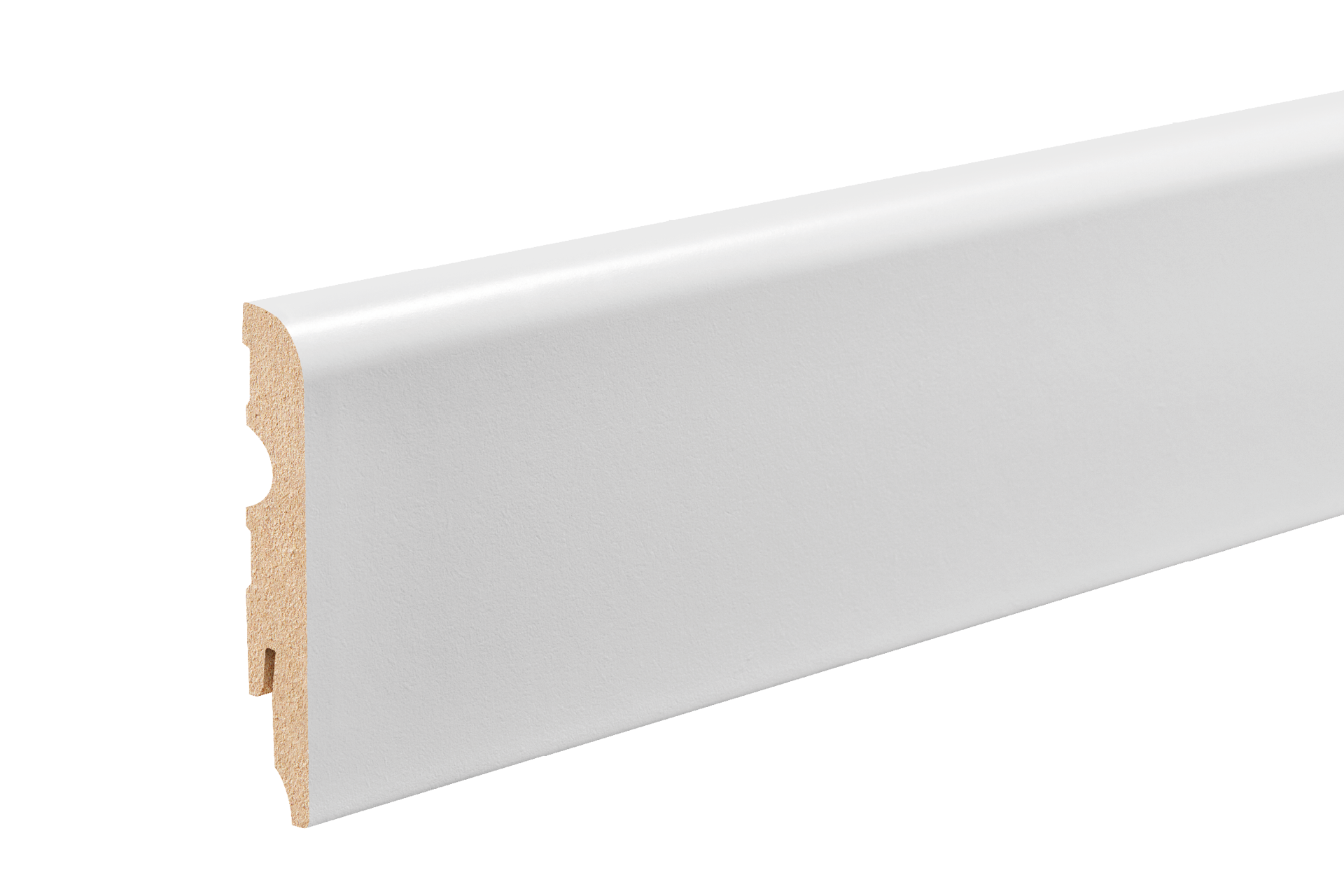 Listwa przypodłogowa zaokrąglona MDF 80x13mm Cezar Biały RAL9003 lakier półmat 2,20m